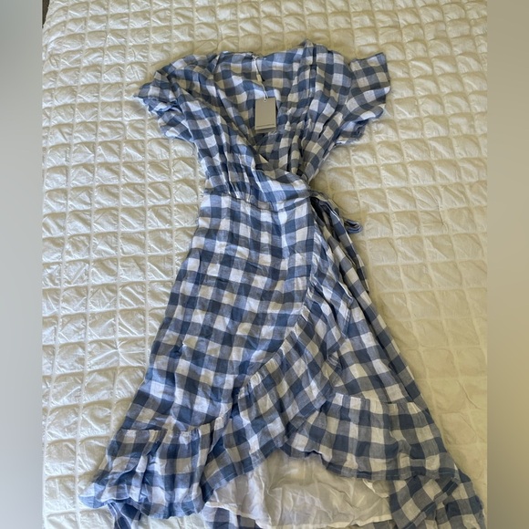 Rails Brigette Periwinkle Gingham wrap midi Dress - Picture 7 of 15